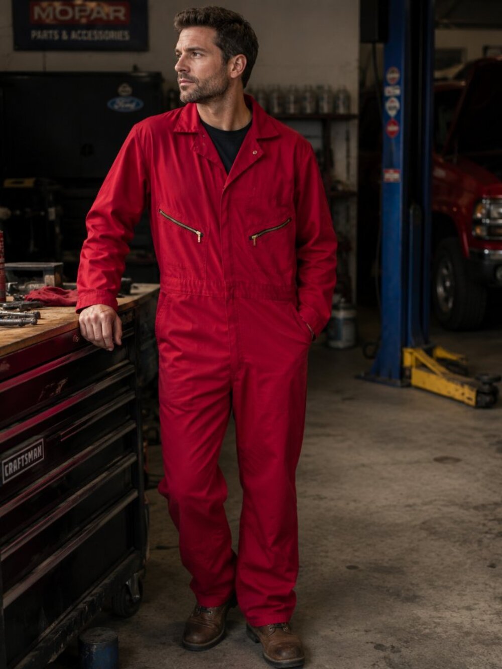 Red Kap Work Coveralls 44 LN Mechanic One Piece Great Shape